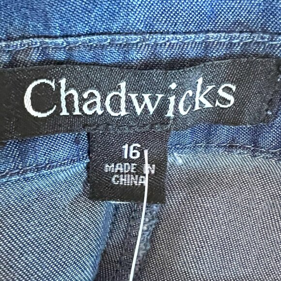 Chadwicks New Chambray Button Front Shirt Maxi Dress Size 16 - Picture 12 of 13